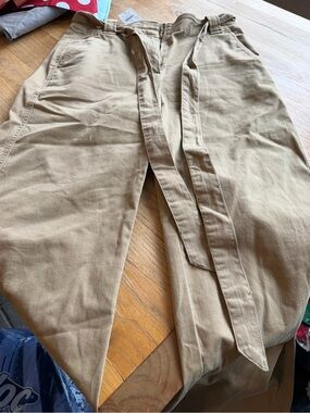 J. Crew wide Cotton Pants with Waist Tie